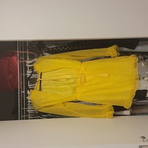 Women's yellow mesh dress